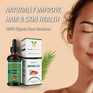 MillonEssentials 4 oz. Organic Batana Oil for Hair Growth & Skin Care -  Nourishing & Moisturizing from Honduras – Natural Hair Shine for Men & Women - Protects Dry Skin & Hair Loss